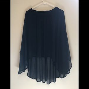 Bershka asymmetrical front back chiffon skirt